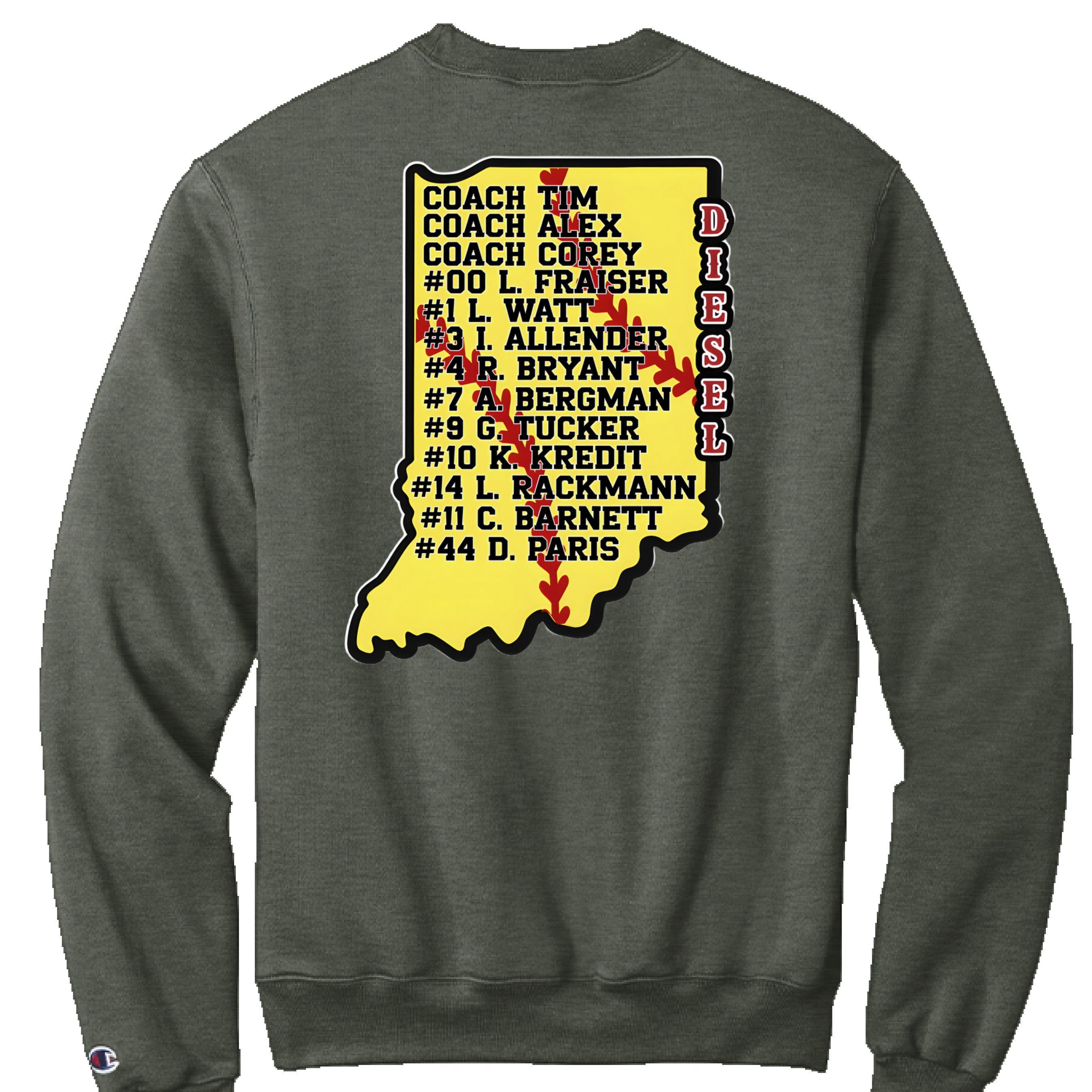 Dark Green Heather - BACK